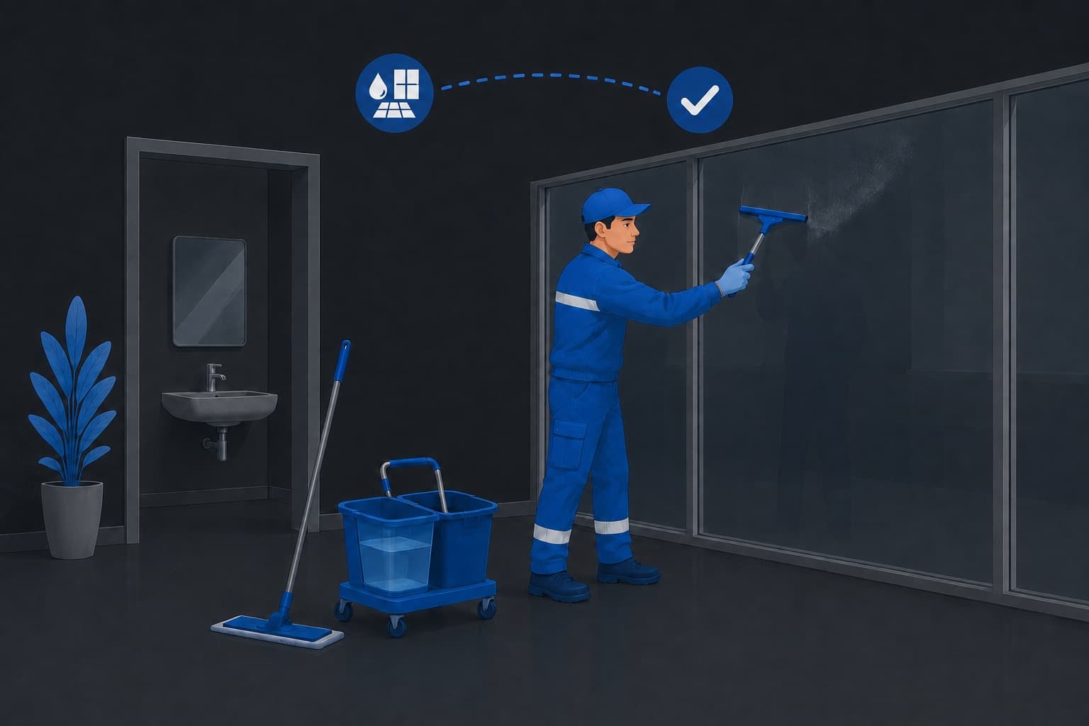 Boden-, Sanitär- und Glasreinigung