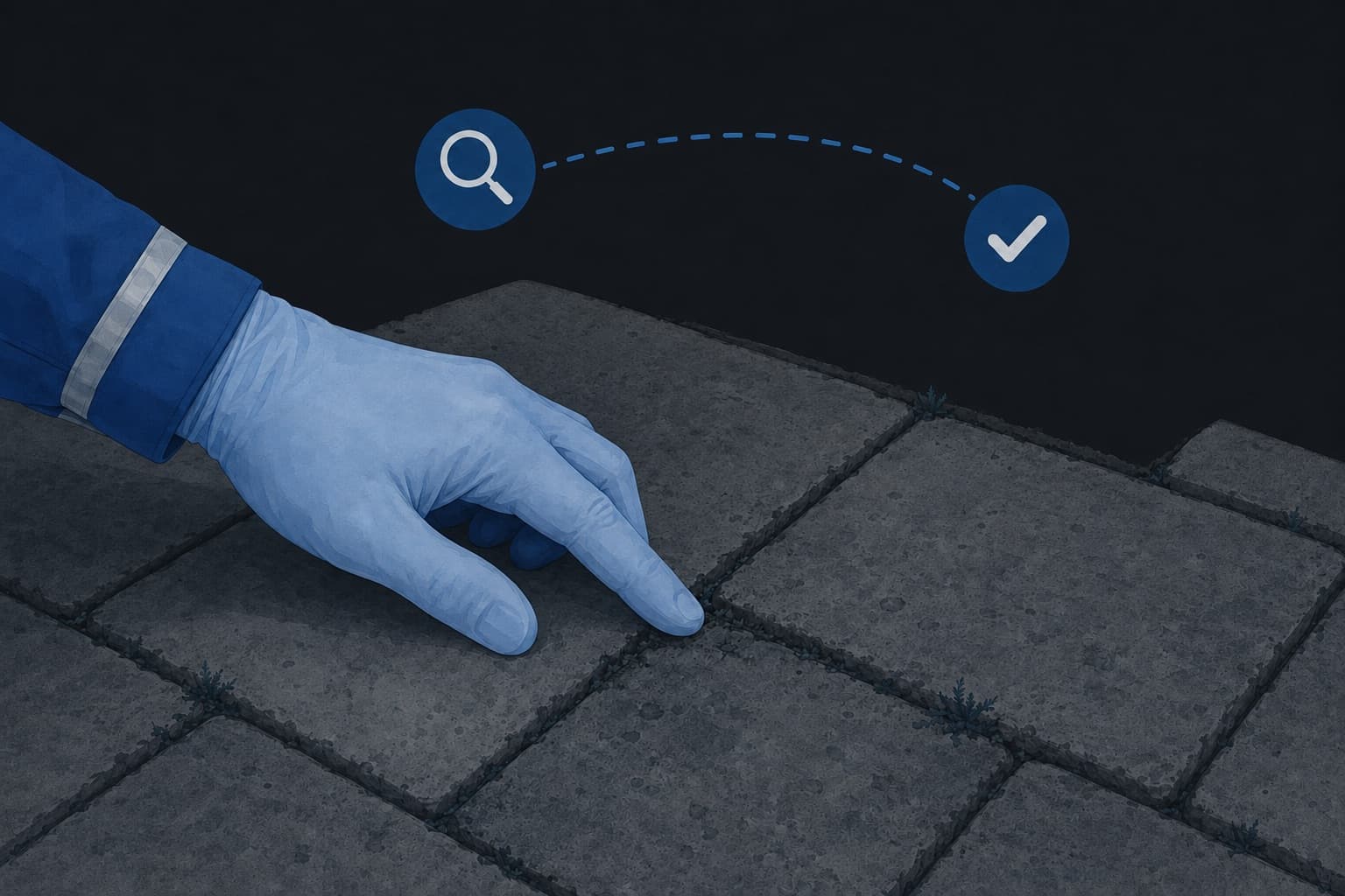 Fläche und Material prüfen