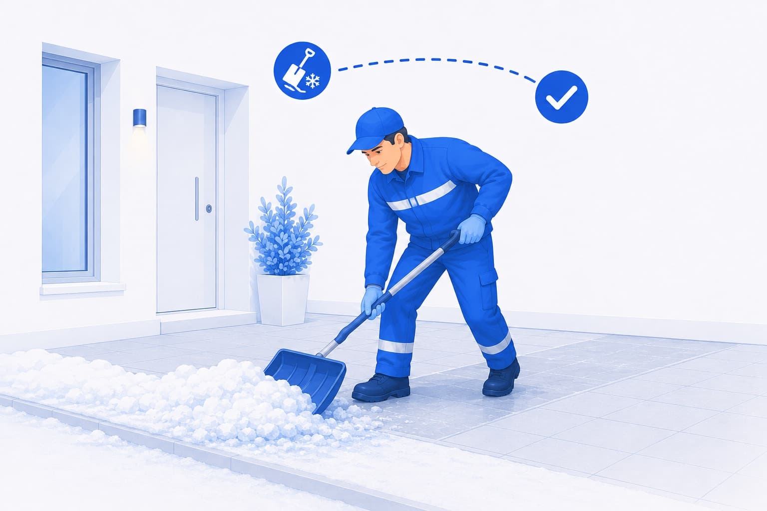 Schnee- und Eisräumung auf Gehwegen